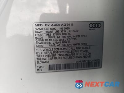 Zdjęcie 13 z 13 samochodu: 2015 AUDI Q7 PREMIUM PLUS VIN:WA1LGAFE5FD024629 - miniatura