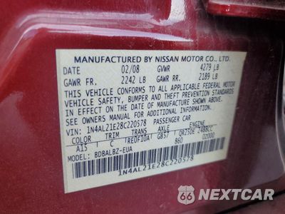 Zdjęcie 13 z 13 samochodu: 2008 NISSAN ALTIMA 2.5 VIN:1N4AL21E28C220578 - miniatura