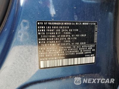 Zdjęcie 12 z 12 samochodu: 2020 VOLKSWAGEN TIGUAN SE VIN:3VV2B7AX8LM076494 - miniatura