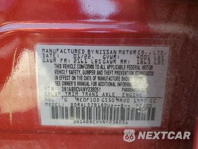 Zdjęcie 12 z 12 samochodu: 2022 NISSAN SENTRA SV VIN:3N1AB8CV4NY238051 - miniatura