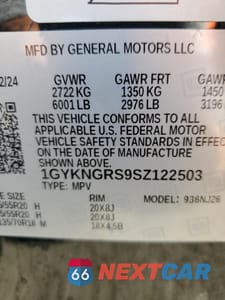 Zdjęcie 12 z 13 samochodu: 2025 CADILLAC XT5 SPORT VIN:1GYKNGRS9SZ122503 - miniatura