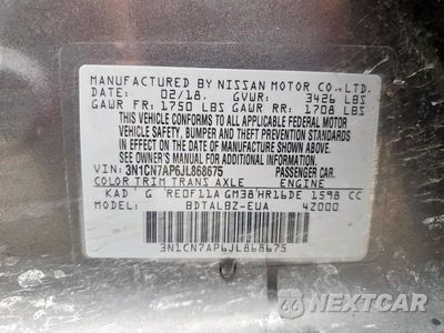 Zdjęcie 13 z 13 samochodu: 2018 NISSAN VERSA S VIN:3N1CN7AP6JL868675 - miniatura