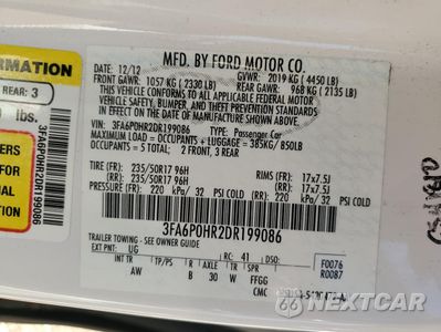 Zdjęcie 12 z 14 samochodu: 2013 FORD FUSION SE VIN:3FA6P0HR2DR199086 - miniatura