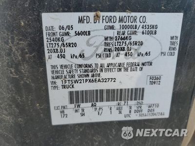 Zdjęcie 12 z 12 samochodu: 2006 FORD F250 SUPER DUTY VIN:1FTSW21PX6EA32772 - miniatura