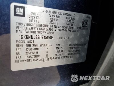 Zdjęcie 13 z 13 samochodu: 2017 GMC ACADIA SLT-1 VIN:1GKKNULS2HZ150783 - miniatura