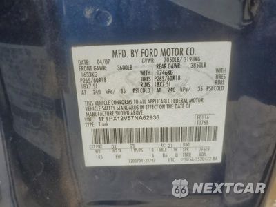 Zdjęcie 12 z 12 samochodu: 2007 FORD F150 VIN:1FTPX12V57NA62936 - miniatura