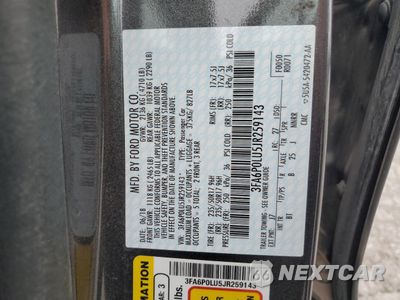 Zdjęcie 12 z 13 samochodu: 2018 FORD FUSION SE HYBRID VIN:3FA6P0LU5JR259143 - miniatura
