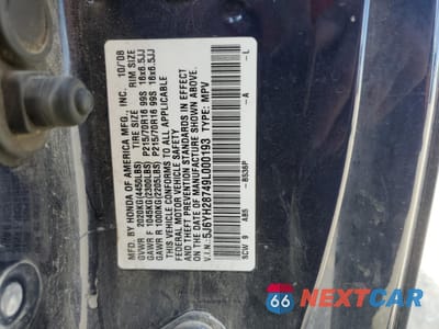 Zdjęcie 13 z 13 samochodu: 2009 HONDA ELEMENT EX VIN:5J6YH28749L000193 - miniatura