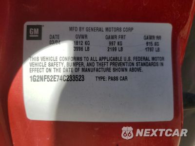 Zdjęcie 12 z 14 samochodu: 2004 PONTIAC GRAND AM SE1 VIN:1G2NF52E74C233523 - miniatura