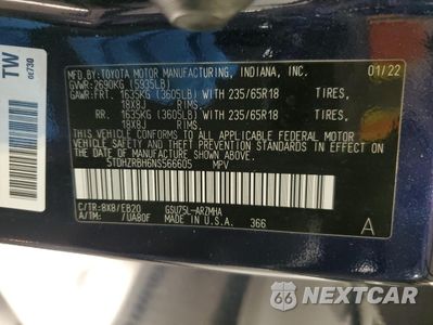 Zdjęcie 13 z 14 samochodu: 2022 TOYOTA HIGHLANDER XLE VIN:5TDHZRBH6NS566605 - miniatura
