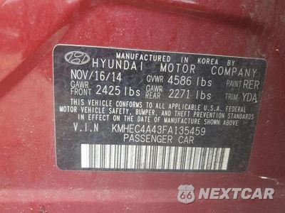 Zdjęcie 12 z 12 samochodu: 2015 HYUNDAI SONATA HYBRID VIN:KMHEC4A43FA135459 - miniatura