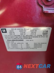 Zdjęcie 13 z 13 samochodu: 2012 GMC TERRAIN SLE VIN:2GKALMEK9C6248082 - miniatura