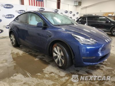 Czwarte zdjęcie samochodu z boku: 2021 TESLA MODEL Y VIN:5YJYGDEE8MF083047 - miniatura