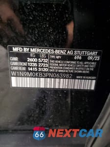 Zdjęcie 13 z 14 samochodu: 2023 MERCEDES-BENZ EQB 300 4MATIC VIN:W1N9M0KB3PN063982 - miniatura