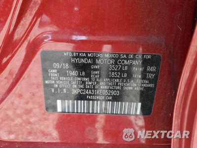Zdjęcie 12 z 12 samochodu: 2019 HYUNDAI ACCENT SE VIN:3KPC24A31KE052903 - miniatura