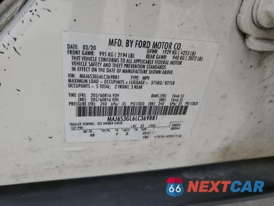 Zdjęcie 13 z 13 samochodu: 2020 FORD ECOSPORT SE SE VIN:MAJ6S3GL6LC369881 - miniatura
