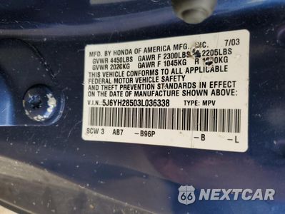 Zdjęcie 13 z 15 samochodu: 2003 HONDA ELEMENT EX VIN:5J6YH28503L036338 - miniatura