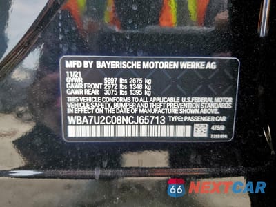 Zdjęcie 13 z 14 samochodu: 2022 BMW 750 XI VIN:WBA7U2C08NCJ65713 - miniatura