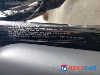 Zdjęcie 8 z 9 samochodu: 2020 HARLEY-DAVIDSON FXBB VIN:1HD1YJJ17LB064554 - miniatura