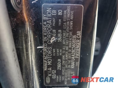 Zdjęcie 12 z 14 samochodu: 2012 KIA FORTE EX VIN:KNAFU4A28C5608116 - miniatura