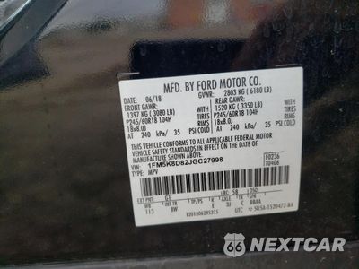 Zdjęcie 13 z 16 samochodu: 2018 FORD EXPLORER XLT VIN:1FM5K8D82JGC27998 - miniatura