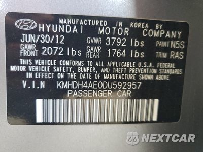 Zdjęcie 12 z 14 samochodu: 2013 HYUNDAI ELANTRA GLS VIN:KMHDH4AE0DU592957 - miniatura