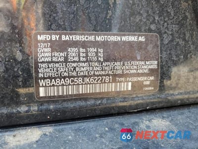 Zdjęcie 12 z 12 samochodu: 2018 BMW 320 I VIN:WBA8A9C58JK622781 - miniatura