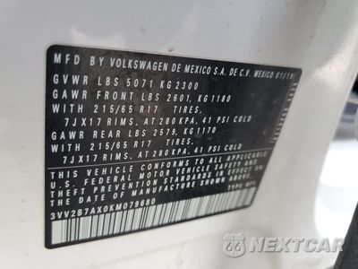 Zdjęcie 14 z 16 samochodu: 2019 VOLKSWAGEN TIGUAN SE VIN:3VV2B7AX0KM079680 - miniatura