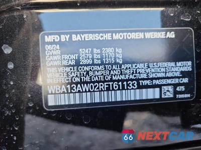 Zdjęcie 14 z 15 samochodu: 2024 BMW M440XI GRAN COUPE VIN:WBA13AW02RFT61133 - miniatura