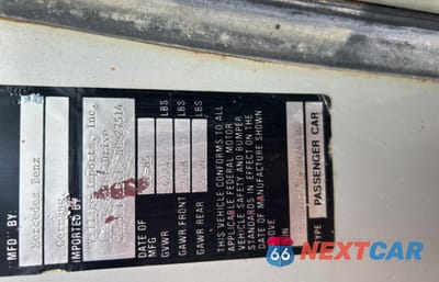 Zdjęcie 10 z 10 samochodu: 1985 MERCEDES BENZ 280SL VIN:WDB1070421A024836 - miniatura