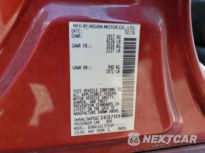 Zdjęcie 12 z 12 samochodu: 2016 NISSAN ALTIMA 2.5 VIN:1N4AL3AP1GC169709 - miniatura