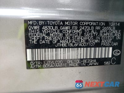 Zdjęcie 12 z 13 samochodu: 2015 LEXUS GS 350 BASE VIN:JTHBE1BL6FA007107 - miniatura