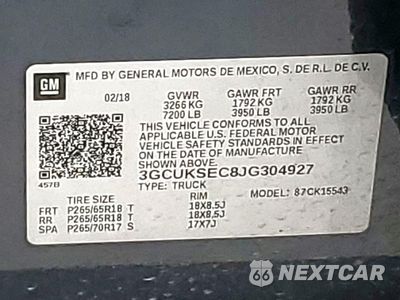 Zdjęcie 12 z 12 samochodu: 2018 CHEVROLET SILVERADO K1500 LTZ VIN:3GCUKSEC8JG304927 - miniatura