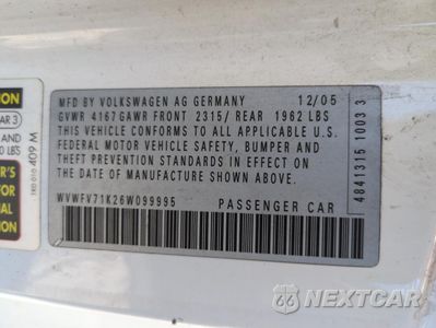 Zdjęcie 13 z 13 samochodu: 2006 VOLKSWAGEN NEW GTI VIN:WVWFV71K26W099995 - miniatura