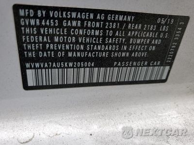 Zdjęcie 12 z 12 samochodu: 2019 VOLKSWAGEN GOLF R VIN:WVWVA7AU5KW205004 - miniatura