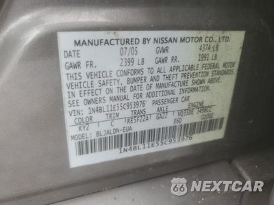 Zdjęcie 12 z 12 samochodu: 2005 NISSAN ALTIMA SE VIN:1N4BL11E55C953976 - miniatura