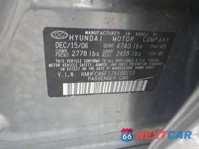 Zdjęcie 13 z 13 samochodu: 2007 HYUNDAI AZERA SE VIN:KMHFC46F17A188113 - miniatura