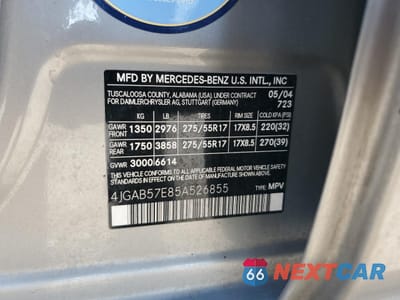 Zdjęcie 13 z 13 samochodu: 2005 MERCEDES-BENZ ML 350 VIN:4JGAB57E85A526855 - miniatura
