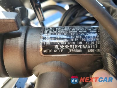 Zdjęcie 9 z 10 samochodu: 2023 KAWASAKI ER650 M VIN:ML5EREM18PDAA6717 - miniatura