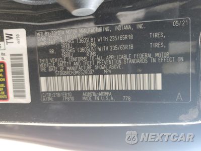 Zdjęcie 13 z 14 samochodu: 2021 TOYOTA HIGHLANDER HYBRID XLE VIN:5TDGBRCH3MS528097 - miniatura