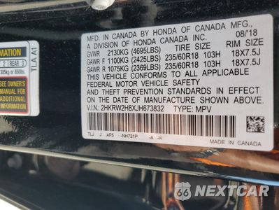 Zdjęcie 13 z 13 samochodu: 2018 HONDA CR-V EXL VIN:2HKRW2H8XJH673832 - miniatura
