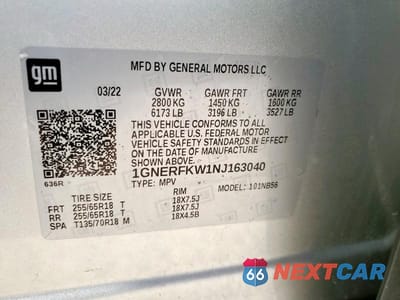 Zdjęcie 13 z 13 samochodu: 2022 CHEVROLET TRAVERSE LS VIN:1GNERFKW1NJ163040 - miniatura