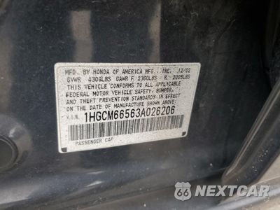 Zdjęcie 12 z 12 samochodu: 2003 HONDA ACCORD EX VIN:1HGCM66563A026206 - miniatura