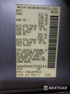 Zdjęcie 12 z 12 samochodu: 2014 NISSAN TITAN S VIN:1N6AA0EKXEN520354 - miniatura