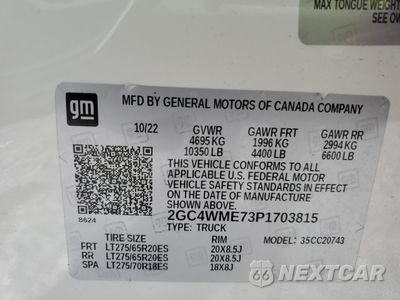 Zdjęcie 12 z 15 samochodu: 2023 CHEVROLET SILVERADO C2500 CUSTOM VIN:2GC4WME73P1703815 - miniatura
