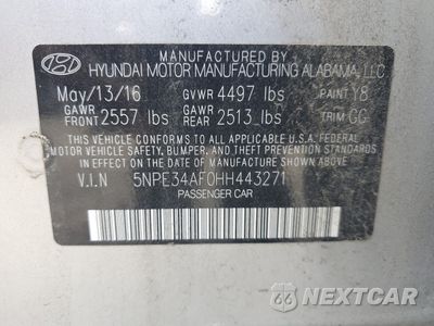 Zdjęcie 12 z 15 samochodu: 2017 HYUNDAI SONATA SPORT VIN:5NPE34AF0HH443271 - miniatura