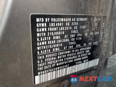 Zdjęcie 14 z 16 samochodu: 2011 VOLKSWAGEN TIGUAN S VIN:WVGBV7AX2BW502387 - miniatura