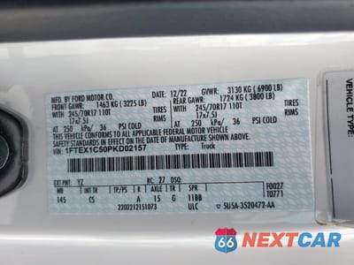 Zdjęcie 12 z 12 samochodu: 2023 FORD F150 VIN:1FTEX1C50PKD02157 - miniatura