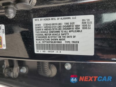 Zdjęcie 13 z 14 samochodu: 2020 HONDA RIDGELINE RTL VIN:5FPYK3F50LB019663 - miniatura