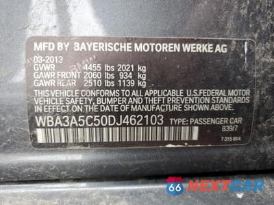 Zdjęcie 12 z 12 samochodu: 2013 BMW 328 I VIN:WBA3A5C50DJ462103 - miniatura